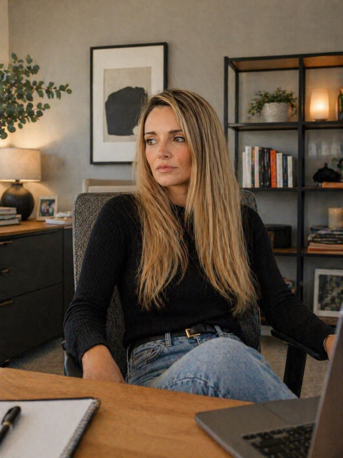 Elisa Pretty — Australian perinatal counsellor, at home looking out the window